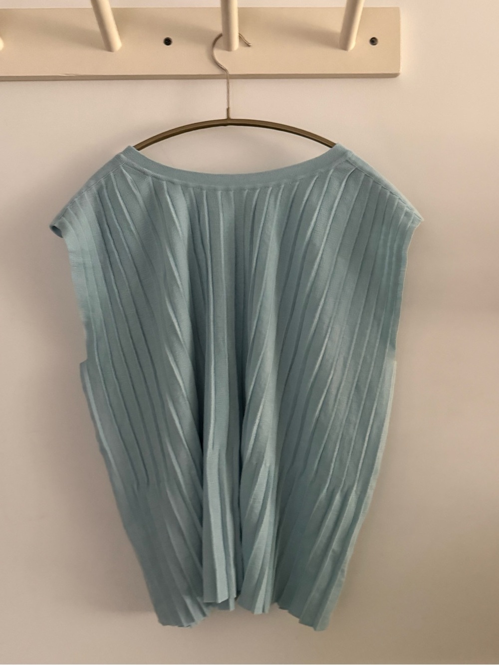 KUHO Ribbed Knit Sleeveless Top – Sky Blue | Size S, bought in Seoul